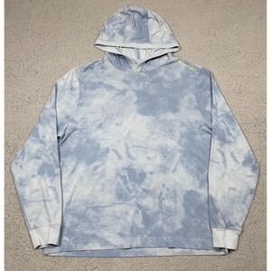 Municipal Hoodie Mens Large Blue Tie Dye Lightweight Modal Pullover Athletic